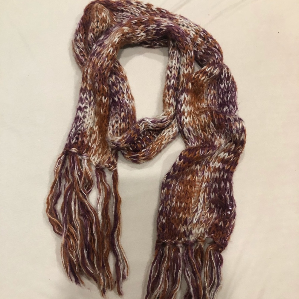 Orange and maroon scarf